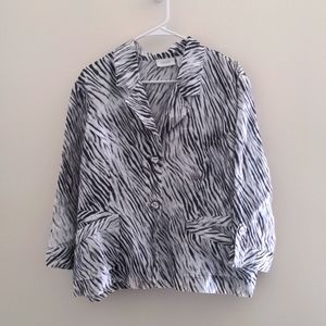 Chico's Black and White Zebra Print Blazer